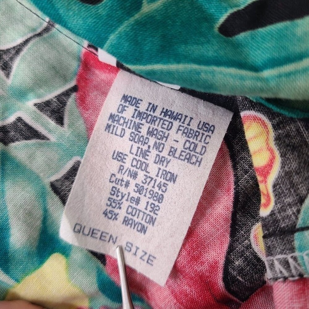 NWT Hilo Hattie Hawaiian Sarong Wrap Dress Blue Floral Queen Size Pareau Hawaii - Picture 7 of 10
